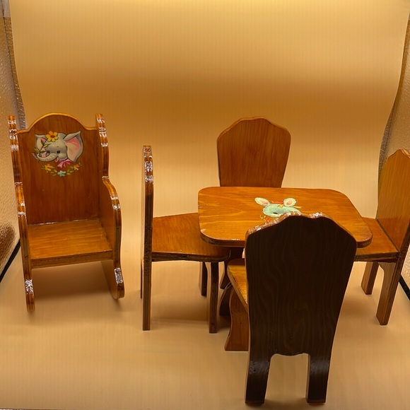 Set Toy Furniture wood Handmade 6 Peace’s for Dollhouse - Picture 1 of 16